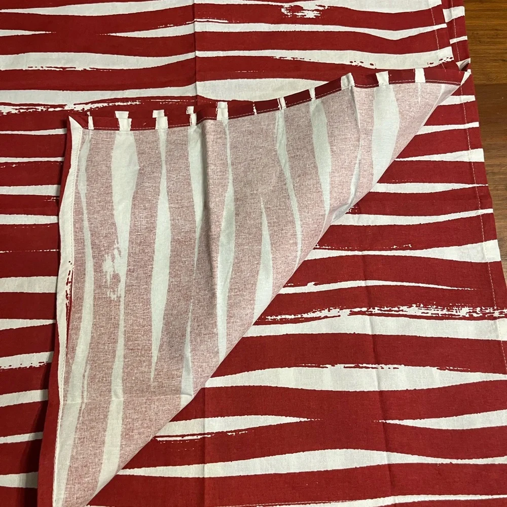 West Elm Red White Zebra Stripe Napkins New Set 4